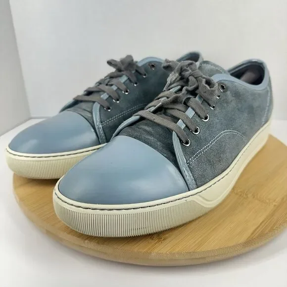 Lanvin DBB1 Suede And Patent Leather Sneakers Shoes Men's Size 12EU 13US Gray - Picture 9 of 15